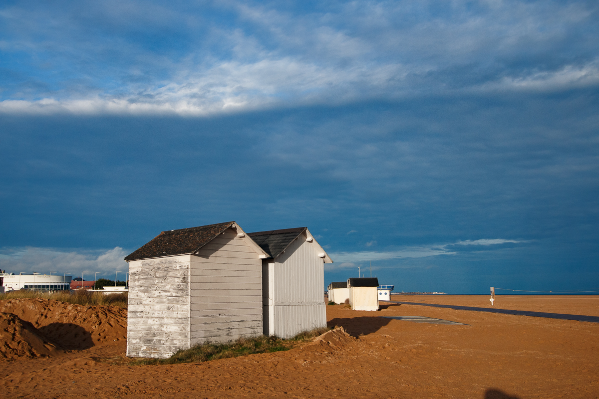 La plage d&rsquo;Ouistreham un soir hors saison